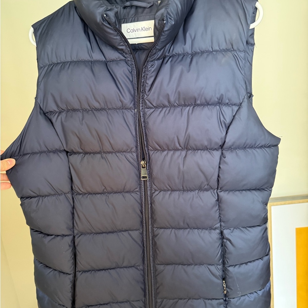 Calvin Klein Men's Dark Blue Quilted Vest